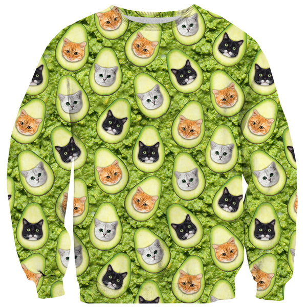 Avo-cat-o Invasion Sweater-Shelfies-| All-Over-Print Everywhere - Designed to Make You Smile