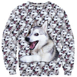 Bad Joke Husky Sweater-Shelfies-| All-Over-Print Everywhere - Designed to Make You Smile