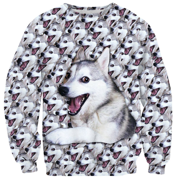 Bad Joke Husky Sweater-Shelfies-| All-Over-Print Everywhere - Designed to Make You Smile