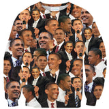 Barack Obama Face Sweater-Subliminator-| All-Over-Print Everywhere - Designed to Make You Smile