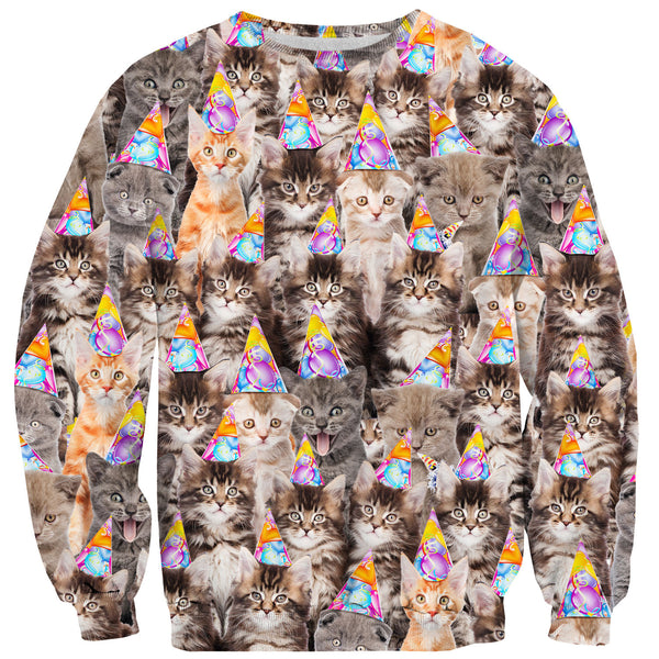 Birthday Cats Sweater-Shelfies-| All-Over-Print Everywhere - Designed to Make You Smile