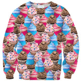 Cupcakes Invasion Sweater-Shelfies-| All-Over-Print Everywhere - Designed to Make You Smile