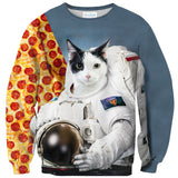 First Cat on the Moon Sweater-Shelfies-| All-Over-Print Everywhere - Designed to Make You Smile