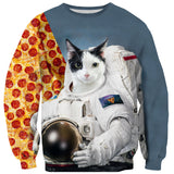 First Cat on the Moon Sweater-Shelfies-| All-Over-Print Everywhere - Designed to Make You Smile