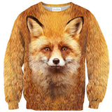 Fox Face Sweater-Shelfies-| All-Over-Print Everywhere - Designed to Make You Smile