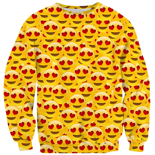 Heart Eyes Emoji Invasion Sweater-Shelfies-| All-Over-Print Everywhere - Designed to Make You Smile