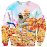 Junkfood Paradise Sloth Sweater-Subliminator-| All-Over-Print Everywhere - Designed to Make You Smile