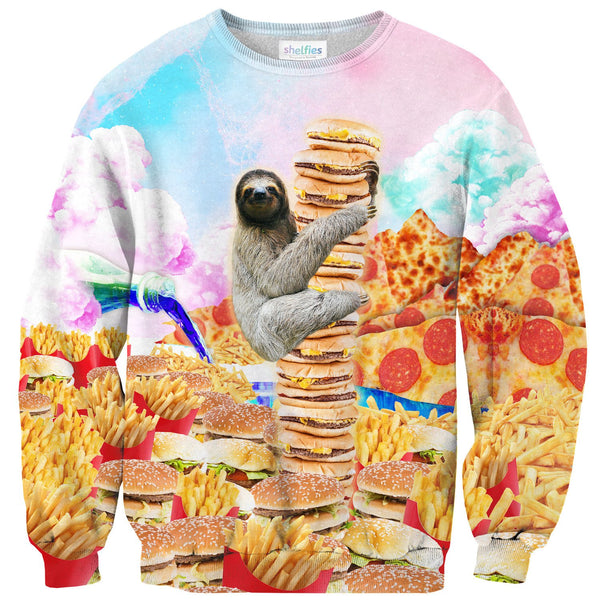 Junkfood Paradise Sloth Sweater-Subliminator-| All-Over-Print Everywhere - Designed to Make You Smile