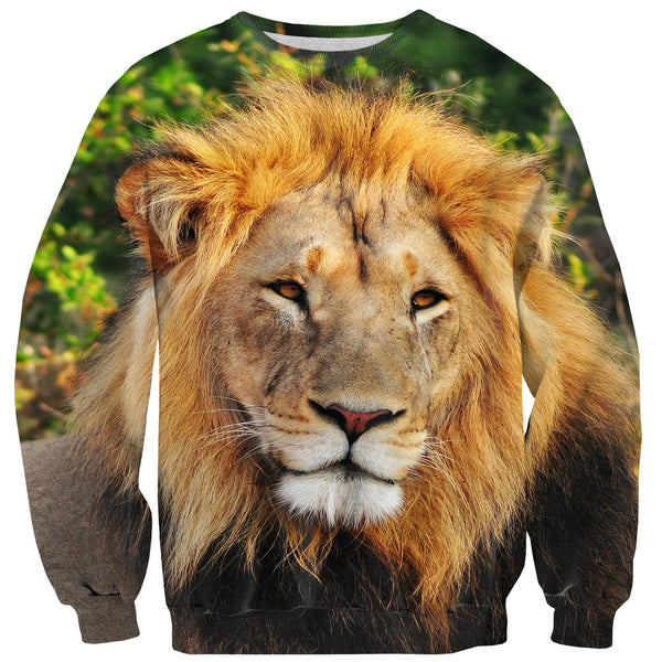 Lion Face Sweater-Shelfies-| All-Over-Print Everywhere - Designed to Make You Smile