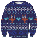 Menorah Sweater-Shelfies-| All-Over-Print Everywhere - Designed to Make You Smile
