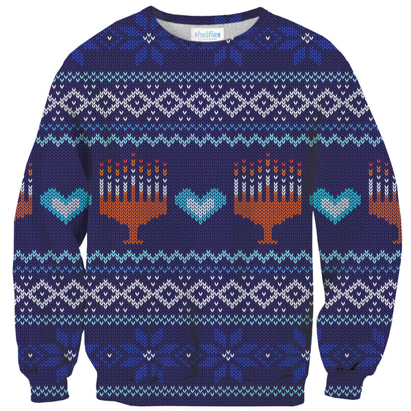 Menorah Sweater-Shelfies-| All-Over-Print Everywhere - Designed to Make You Smile