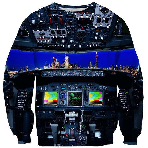 Plane Cockpit Sweater-Subliminator-| All-Over-Print Everywhere - Designed to Make You Smile