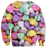 Candy Heart Invasion Sweater-Subliminator-| All-Over-Print Everywhere - Designed to Make You Smile