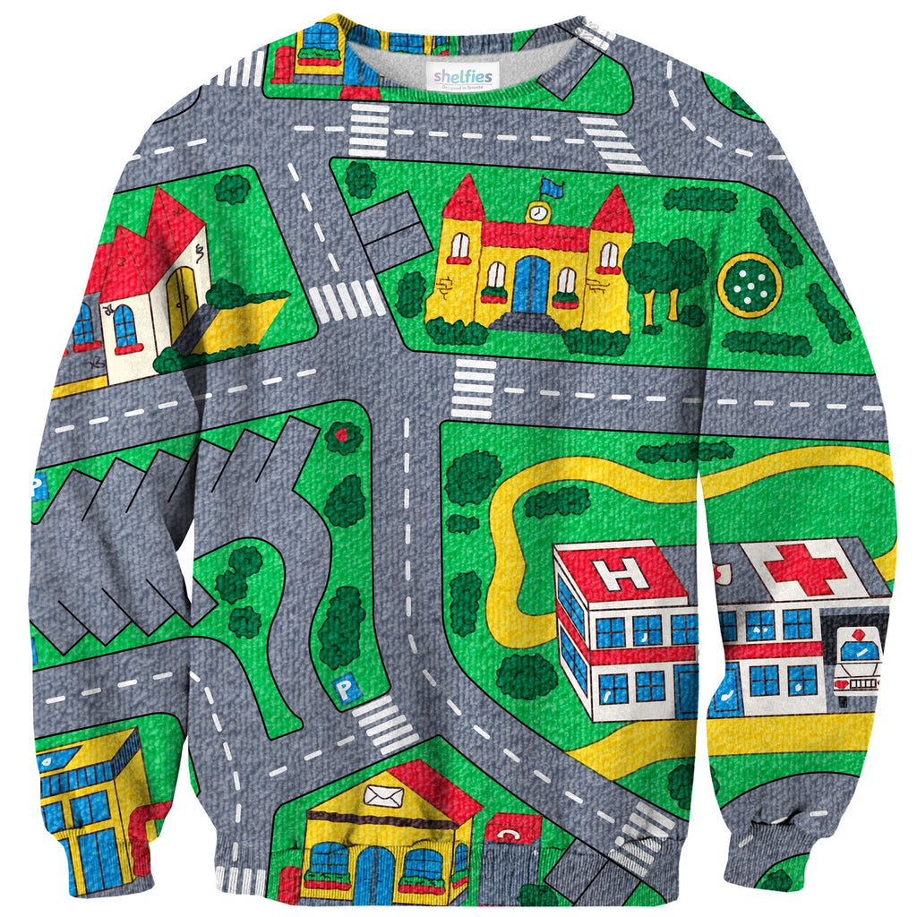 Carpet Track Sweater-Subliminator-| All-Over-Print Everywhere - Designed to Make You Smile