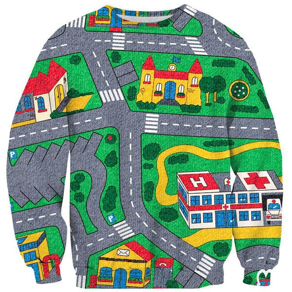 Carpet Track Sweater-Subliminator-| All-Over-Print Everywhere - Designed to Make You Smile