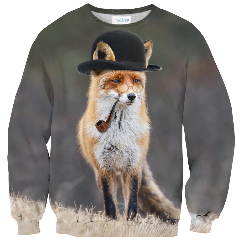 Dapper Fox Sweater-Subliminator-| All-Over-Print Everywhere - Designed to Make You Smile