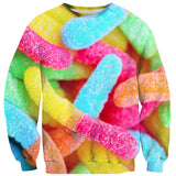 Gummy Worm Invasion Sweater-Shelfies-| All-Over-Print Everywhere - Designed to Make You Smile