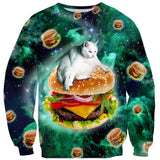 Hamburger Cat Sweater-Subliminator-| All-Over-Print Everywhere - Designed to Make You Smile