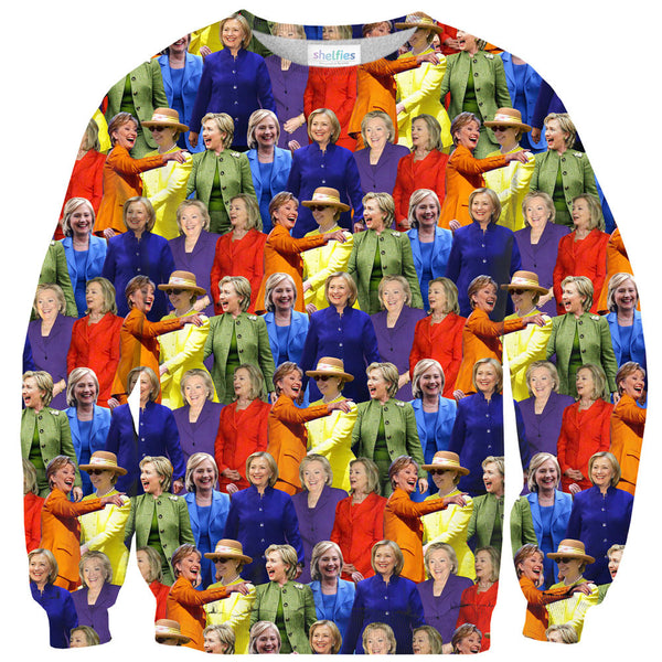 Hillary Clinton Rainbow Suits Sweater-Shelfies-| All-Over-Print Everywhere - Designed to Make You Smile