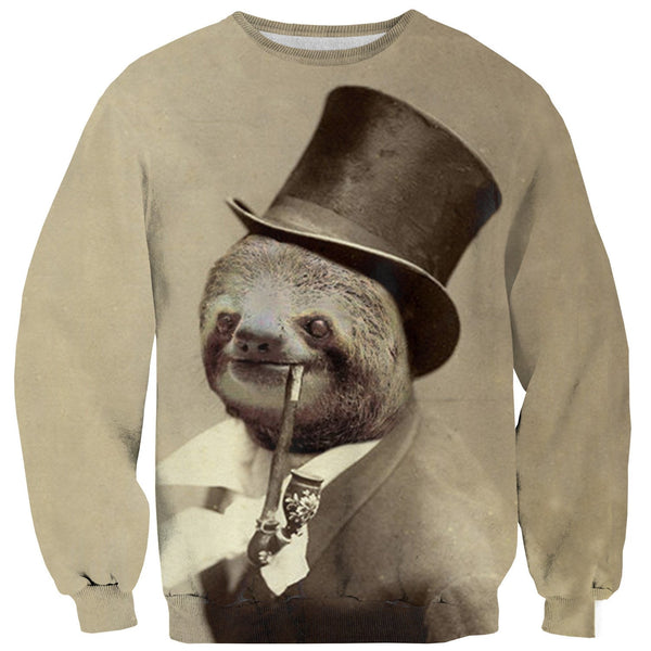 Old Money Flows Sloth Sweater-Subliminator-| All-Over-Print Everywhere - Designed to Make You Smile