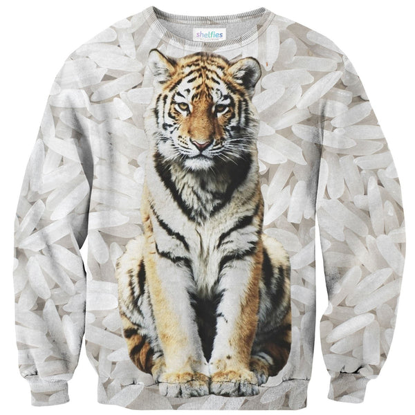 Rice Tiger Sweater-Subliminator-| All-Over-Print Everywhere - Designed to Make You Smile