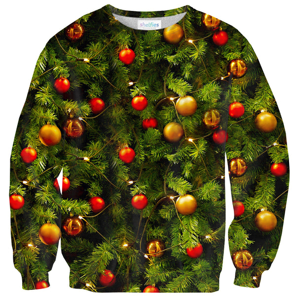X-Mass Tree Sweater-Shelfies-| All-Over-Print Everywhere - Designed to Make You Smile