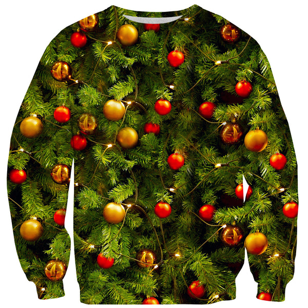X-Mass Tree Sweater-Shelfies-| All-Over-Print Everywhere - Designed to Make You Smile