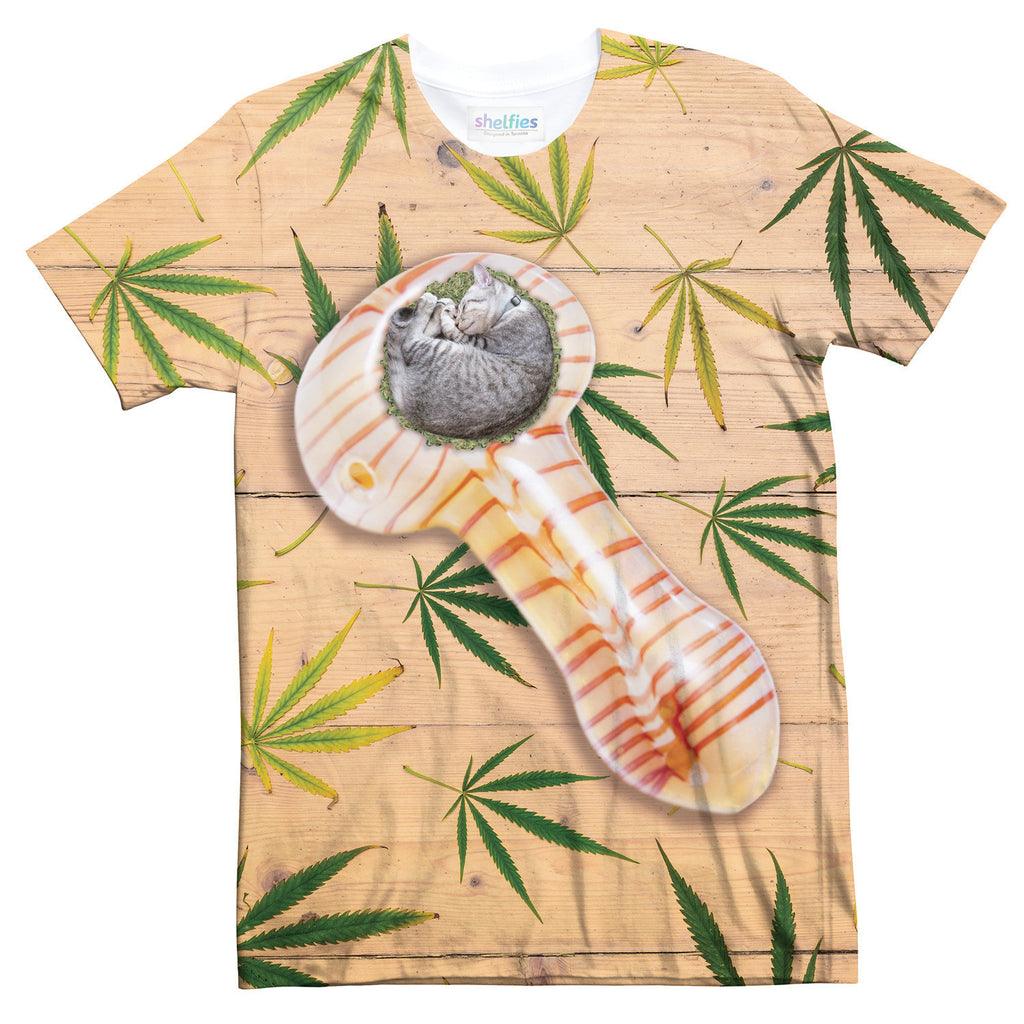 Cat Pipe T-Shirt-Shelfies-| All-Over-Print Everywhere - Designed to Make You Smile
