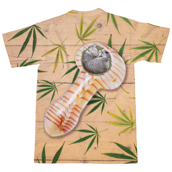 Cat Pipe T-Shirt-Shelfies-| All-Over-Print Everywhere - Designed to Make You Smile