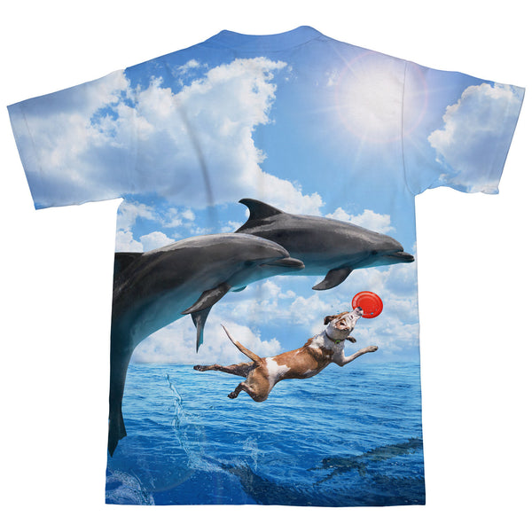 Dog and Dolphins T-Shirt-Shelfies-| All-Over-Print Everywhere - Designed to Make You Smile