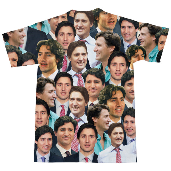 Justin Trudeau Face T-Shirt-Shelfies-| All-Over-Print Everywhere - Designed to Make You Smile