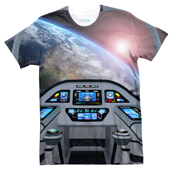 Spaceship Cockpit T-Shirt-Shelfies-| All-Over-Print Everywhere - Designed to Make You Smile