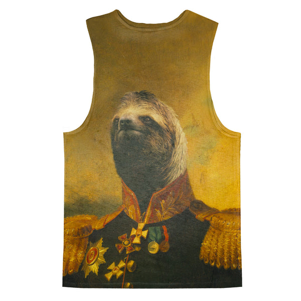 Commander Sloth Tank Top-kite.ly-| All-Over-Print Everywhere - Designed to Make You Smile