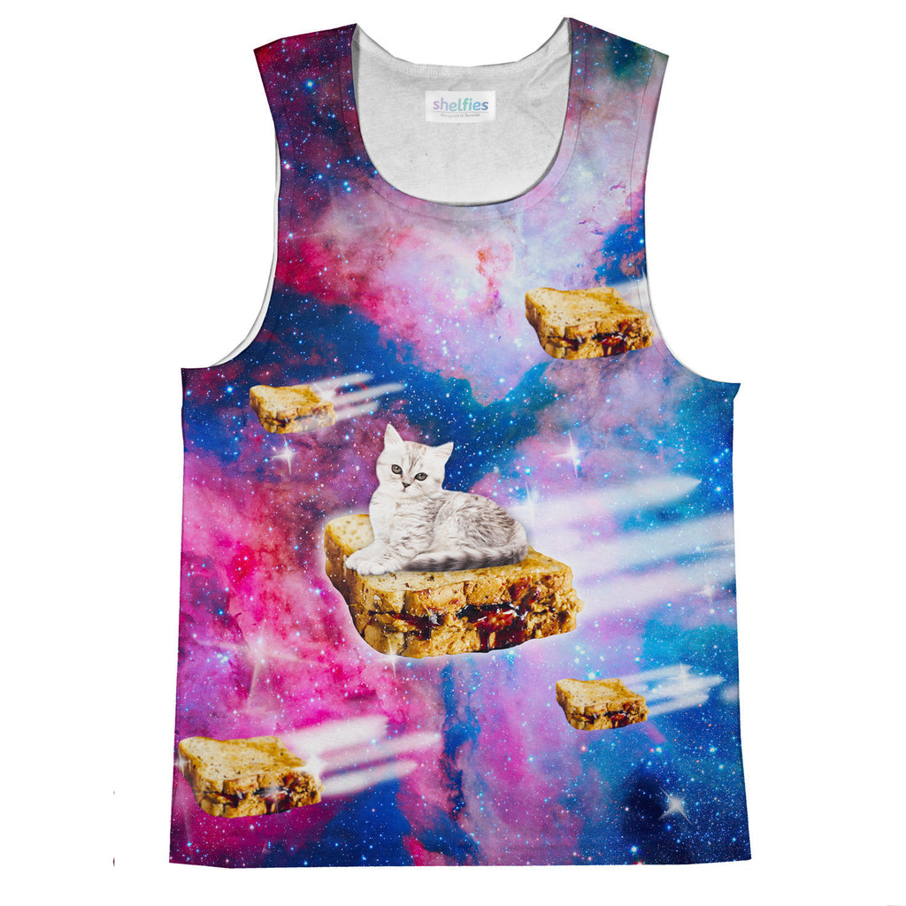 PB&J Galaxy Cat Tank Top-kite.ly-| All-Over-Print Everywhere - Designed to Make You Smile