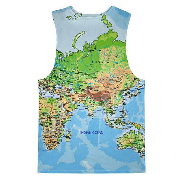 World Map Tank Top-kite.ly-| All-Over-Print Everywhere - Designed to Make You Smile