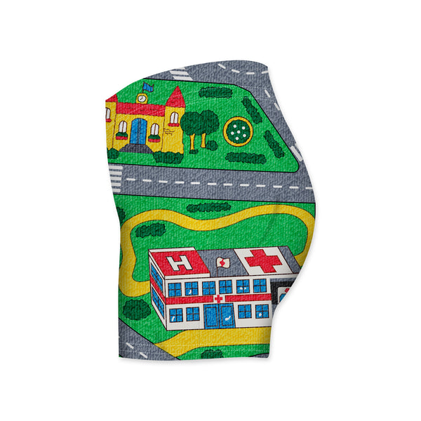 Carpet Track Workout Shorts-Shelfies-| All-Over-Print Everywhere - Designed to Make You Smile