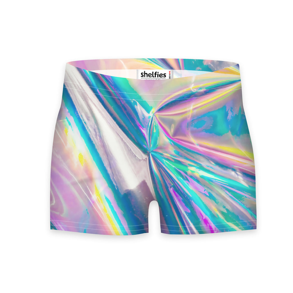 Holographic Foil Workout Shorts-Shelfies-| All-Over-Print Everywhere - Designed to Make You Smile