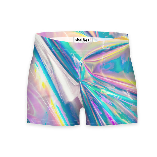 Holographic Foil Workout Shorts-Shelfies-| All-Over-Print Everywhere - Designed to Make You Smile