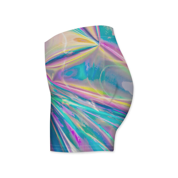 Holographic Foil Workout Shorts-Shelfies-| All-Over-Print Everywhere - Designed to Make You Smile
