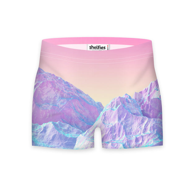 Pastel Mountains Workout Shorts-Shelfies-| All-Over-Print Everywhere - Designed to Make You Smile