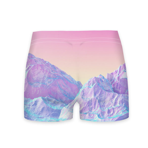 Pastel Mountains Workout Shorts-Shelfies-| All-Over-Print Everywhere - Designed to Make You Smile