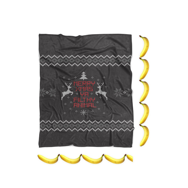 Merry X-Mas Ya Filthy Animal Blanket-Gooten-| All-Over-Print Everywhere - Designed to Make You Smile
