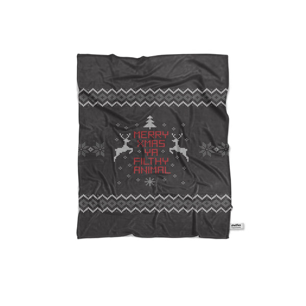 Merry X-Mas Ya Filthy Animal Blanket-Gooten-Regular-| All-Over-Print Everywhere - Designed to Make You Smile
