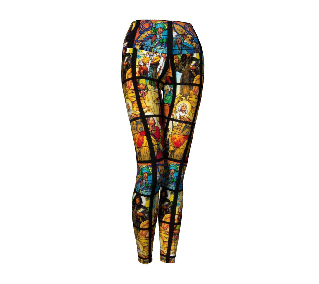 Stained Glass Yoga Pants-Shelfies-| All-Over-Print Everywhere - Designed to Make You Smile