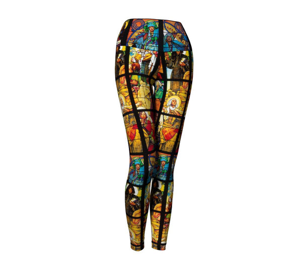 Stained Glass Yoga Pants-Shelfies-| All-Over-Print Everywhere - Designed to Make You Smile