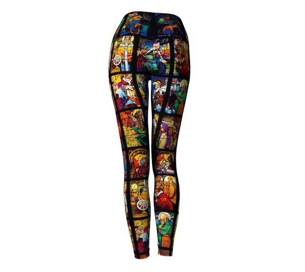 Stained Glass Yoga Pants-Shelfies-| All-Over-Print Everywhere - Designed to Make You Smile