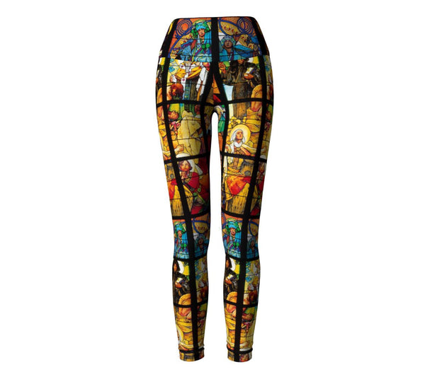 Stained Glass Yoga Pants-Shelfies-| All-Over-Print Everywhere - Designed to Make You Smile