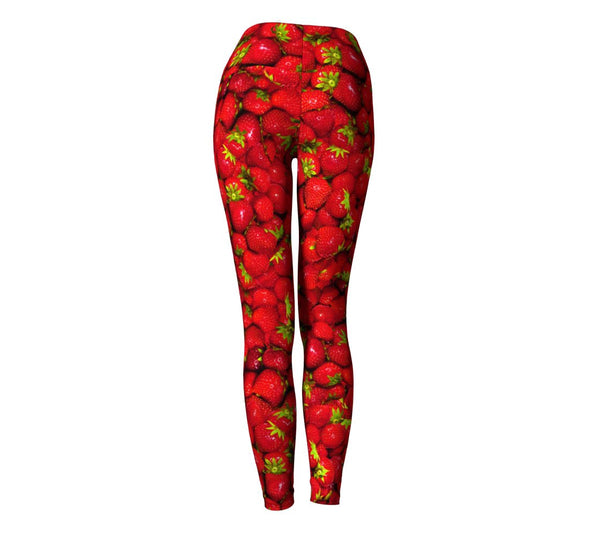 Strawberry Invasion Yoga Pants-Shelfies-| All-Over-Print Everywhere - Designed to Make You Smile