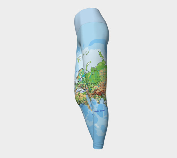 World Map Yoga Leggings-Shelfies-| All-Over-Print Everywhere - Designed to Make You Smile