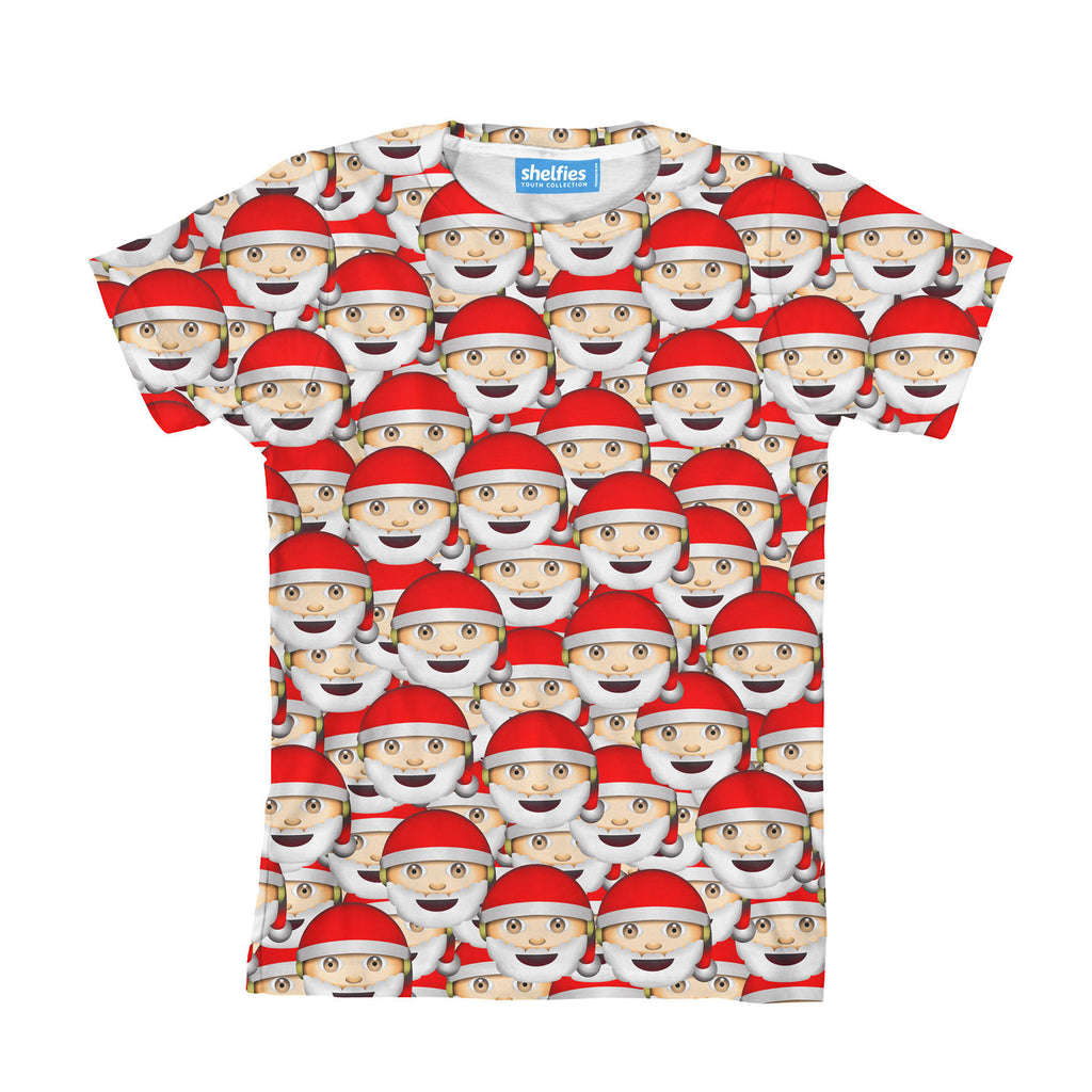 Emoji Santa Invasion Youth T-Shirt-kite.ly-| All-Over-Print Everywhere - Designed to Make You Smile